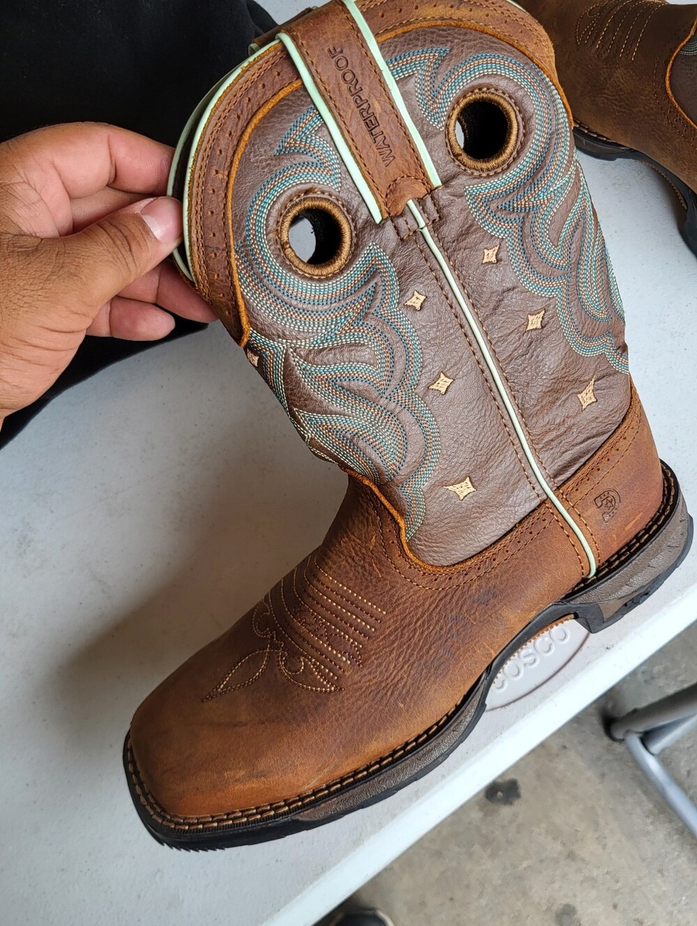 Durango Brown Boots with Turquoise Accents